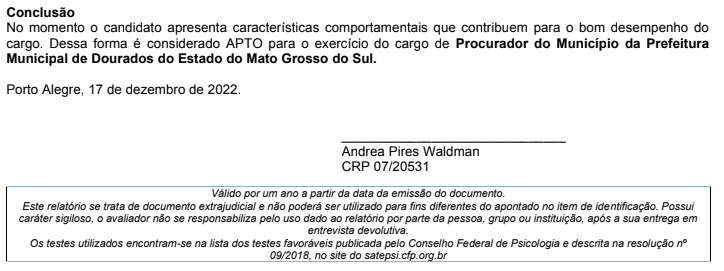 Como escrever laudos psicológicos - Conclusão